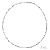 10 Ctw Round Cut Diamond Tennis Necklace in 14K White Gold
